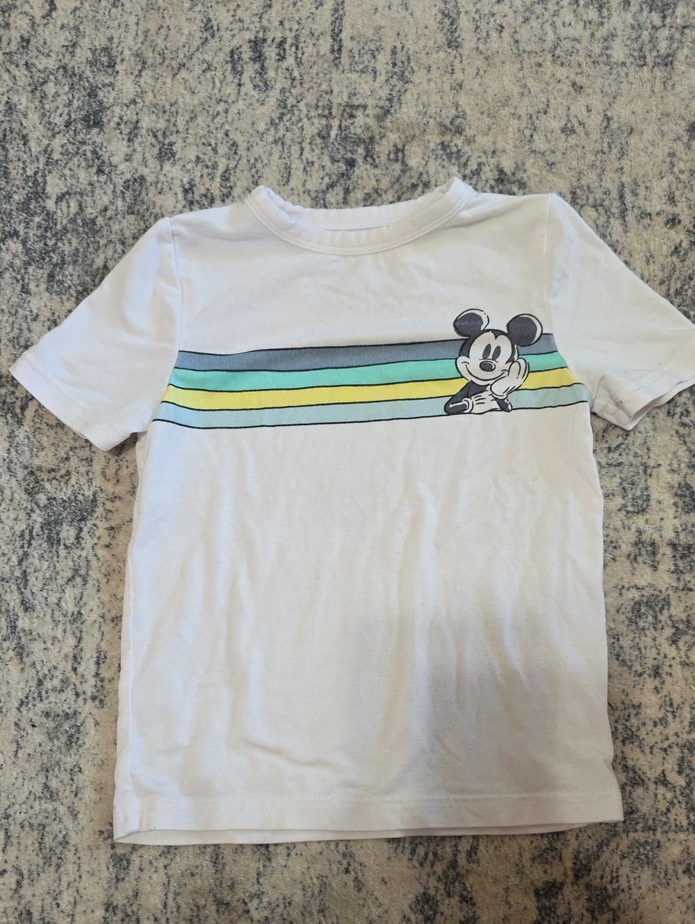 Disney White Kids Mickey Mouse Stripe Tee